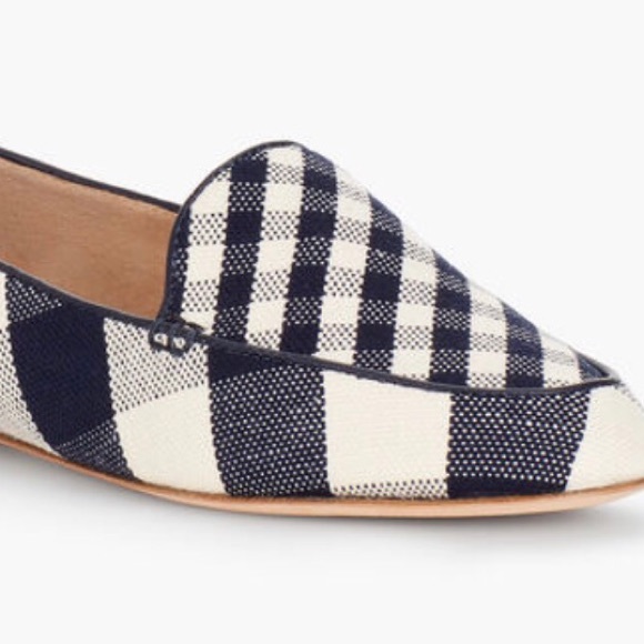 Talbots Navy Blue - Gingham Canvas Loafers 8.5M 🎈 - Picture 10 of 10